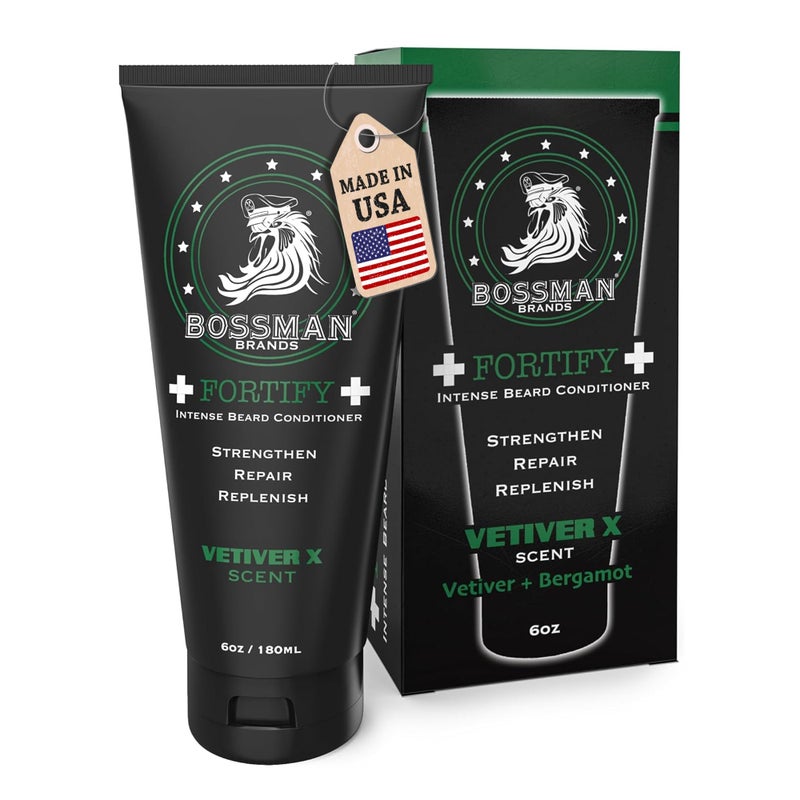Bossman Fortify Intense Beard Conditioner for Men Vetiver X Scent  Moisturizes Replenishes  Protects with Natural Ingredients  Thicker Formula Made in USA