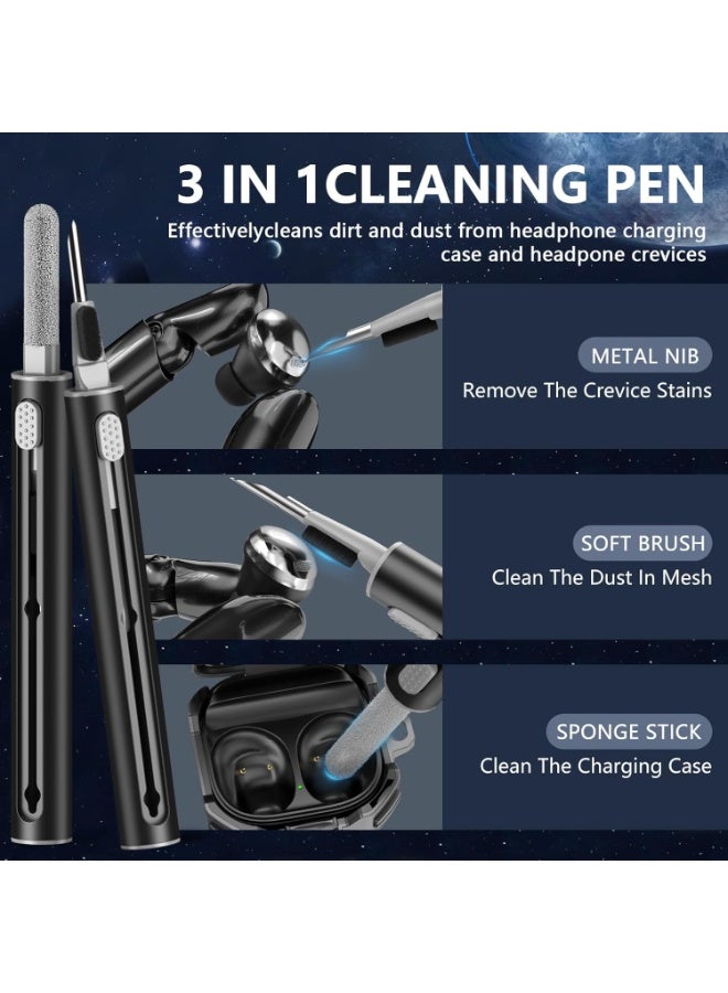 سيوسي Carbon Fiber Protective Case for Samsung Galaxy Buds FE (2023), Galaxy Buds 2 Pro (2022), Buds Pro (2021), Buds 2 (2021) & Buds Live (2020), Secure Locking Cover with Keychain & Cleaning Kit (Black) - Image 5