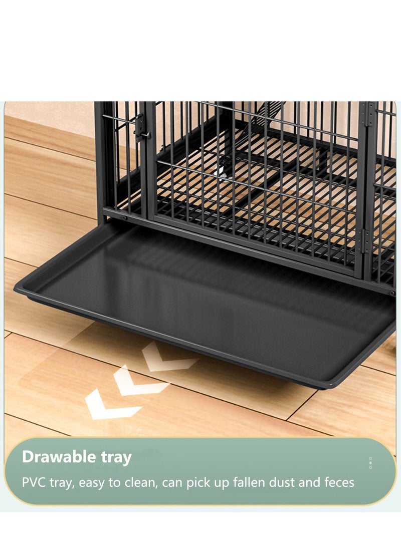 Arabest Large Cat Cage 4 Tier,Cat Cage Playpen Box Crate Kennel for Indoor Cats with Doors & Detachable Tray & Ladders & Wheels (Black(78*55*137 cm))  - Image 2