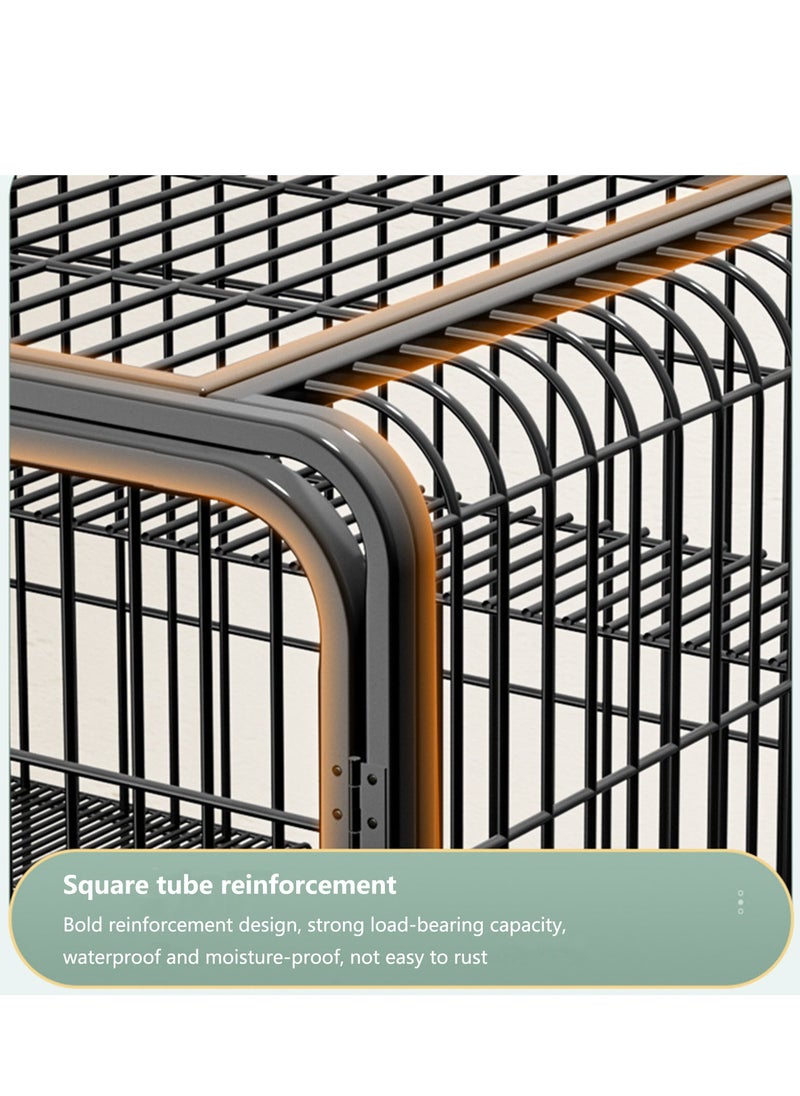 Arabest Large Cat Cage 4 Tier,Cat Cage Playpen Box Crate Kennel for Indoor Cats with Doors & Detachable Tray & Ladders & Wheels (Black(78*55*137 cm))  - Image 3