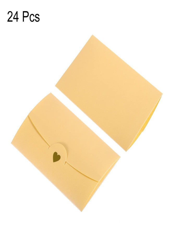 باتيكيل مغلفات باتيكيل الصغيرة، عبوة من 24 مغلفًا صغيرًا لبطاقات الهدايا، مغلفات دعوات عمل بتصميم قلب ذهبي عتيق لحفلات الزفاف وأعياد الميلاد، لون ذهبي أبيض - Image 3