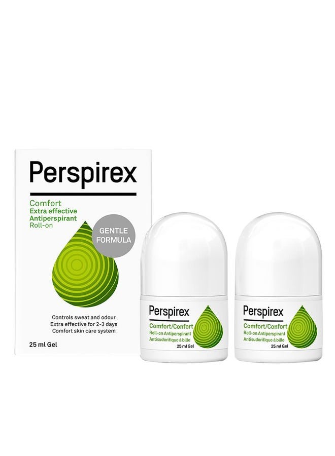 Perspirex Comfort Antiperspirant for Men and Women – Roll On Deodorant for Protection Against Sweat and Odour (2-Pack) - Image 1
