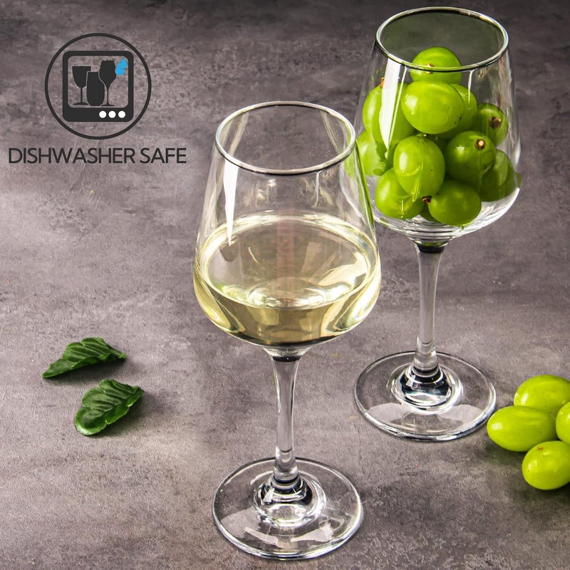 HAKEEMI Red/White Wine Glasses Set of 12, 12 oz Clear Wine Glasses with Stem, Dishwasher Safe - Image 4