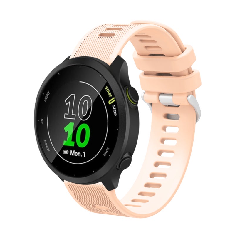 S-TOP For Garmin Venu 2 Plus 20mm Silicone Twill Watch Band(Sand Pink) - Image 1