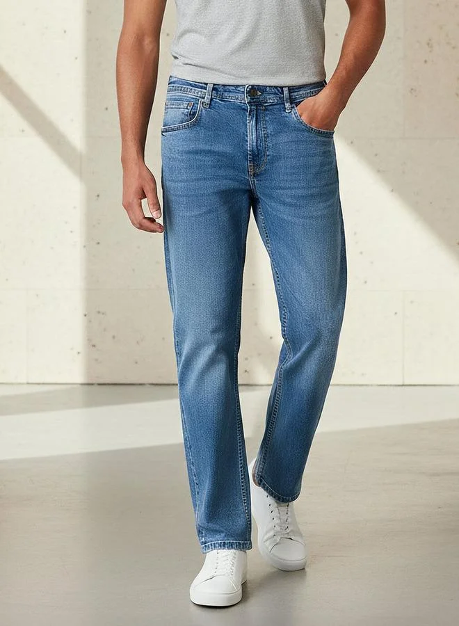 سبلاش فيڤ جينز رجالي بخصر مرن بقصة مستقيمة وجيوب