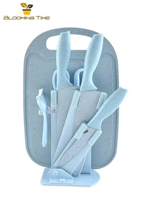7-piece kitchen tool set-knives Blue