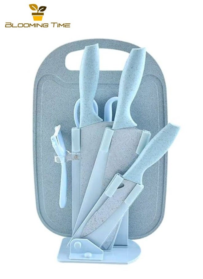 7-piece kitchen tool set-knives Blue