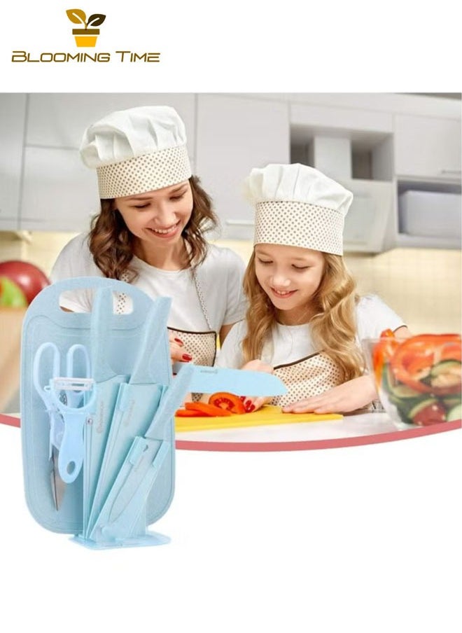 7-piece kitchen tool set-knives Blue