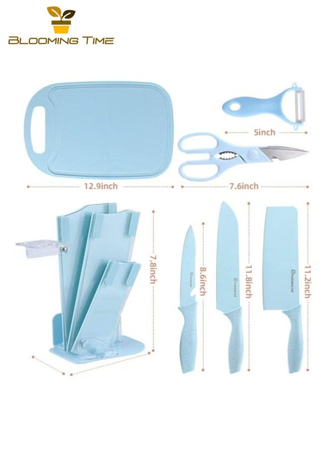 7-piece kitchen tool set-knives Blue