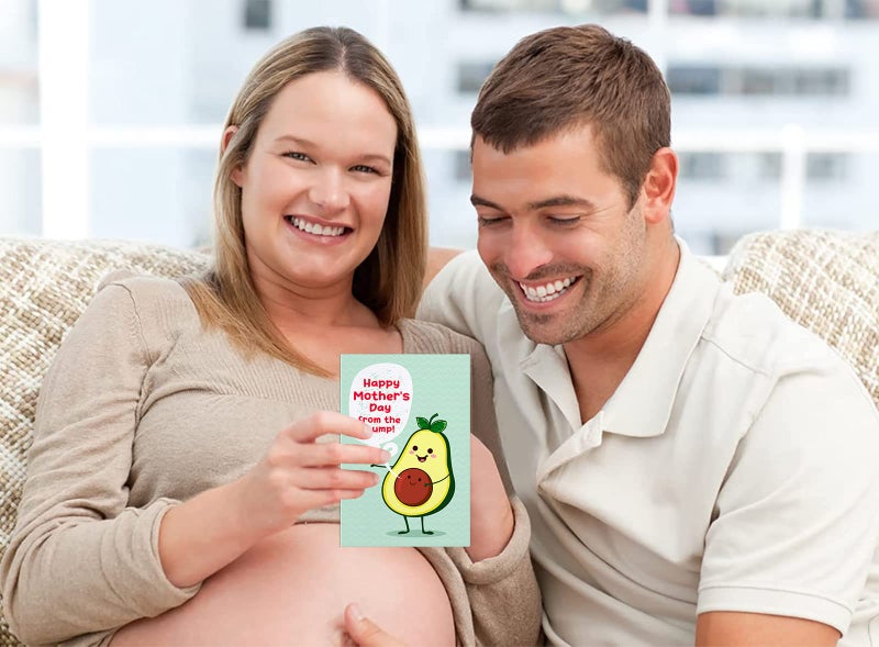 FLYAB Expecting Mothers Day Gifts - Funny First Mothers Day Card with Envelope from the Bump First Pregnancy Gift for New Mom To Be Expecting Mom Daughter Wife - Image 3
