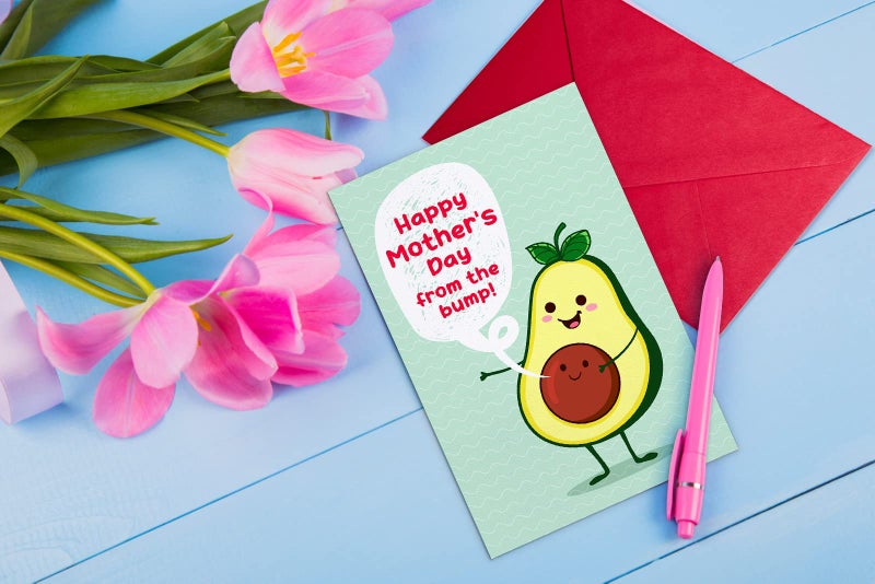FLYAB Expecting Mothers Day Gifts - Funny First Mothers Day Card with Envelope from the Bump First Pregnancy Gift for New Mom To Be Expecting Mom Daughter Wife - Image 2