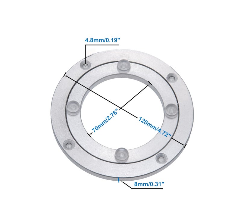 Dailydanny Aluminum Heavy Duty Lazy Susan Rotating Turntable Bearing Swivel Plate Hardware for Dining-Table (4 inch) - Image 5
