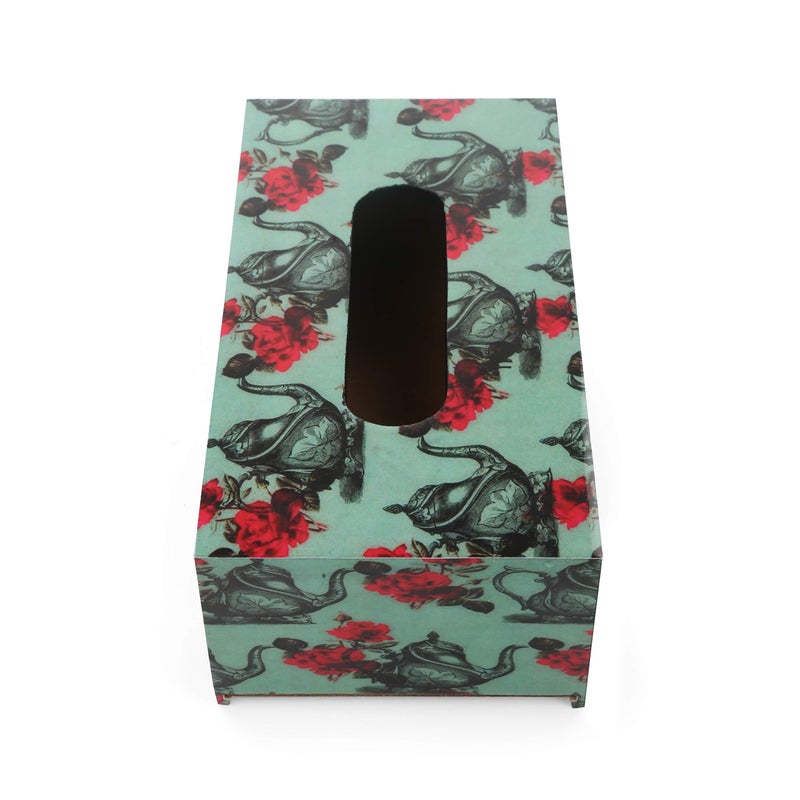 RICHTER Green Printed Tissue Box Holder/Cover - Image 3