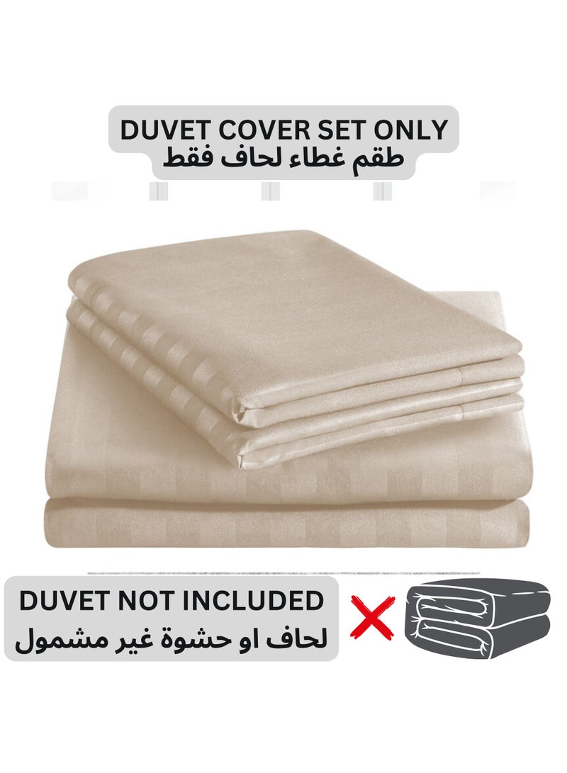TW Premier TW Hotel Duvet Cover Stripe 220x240cm King Size 6 Pcs Set - 1 Duvet Cover 220x240cm (Without Filling) 1 Fitted Bed Sheet 200x200+30cm - 4 Pillow Cases 48x74+5cm - Quilt Cover Set - Image 2