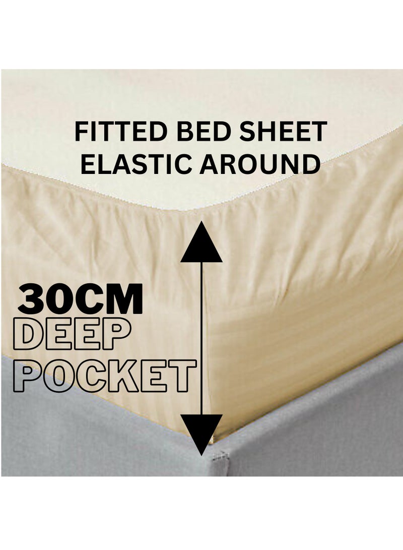 TW Premier TW Hotel Duvet Cover Stripe 220x240cm King Size 6 Pcs Set - 1 Duvet Cover 220x240cm (Without Filling) 1 Fitted Bed Sheet 200x200+30cm - 4 Pillow Cases 48x74+5cm - Quilt Cover Set - Image 4