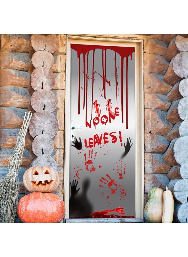 NIBEMINENT Halloween Bloody Handprint Door Sticker - The Perfect Choice to Enhance Your Spooky Atmosphere