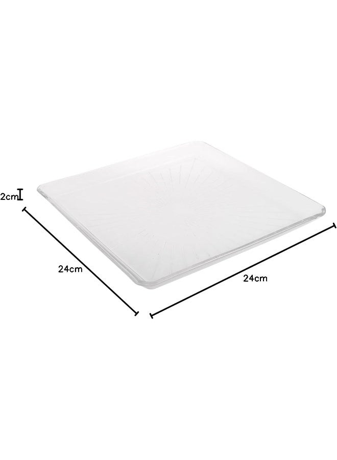 AKDC Glass Serving Dish Sqr L(24CM) XW(24CM) XH(2CM) Transparent - Image 4