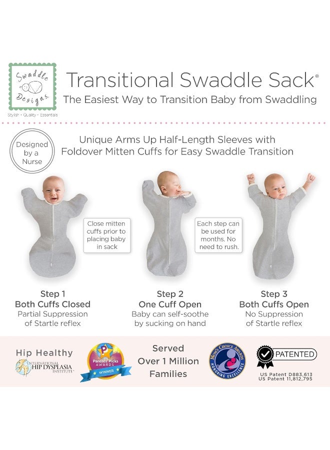 SwaddleDesigns SwaddleDesigns Transitional Swaddle Sack with Arms Up Half-Length Sleeves and Mitten Cuffs  - Image 3