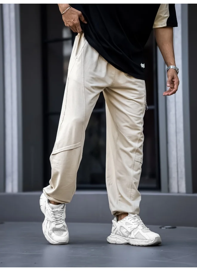 Maniac Maniac Mens Biscuit Utility Zipper Cotton Baggy Fit Pant