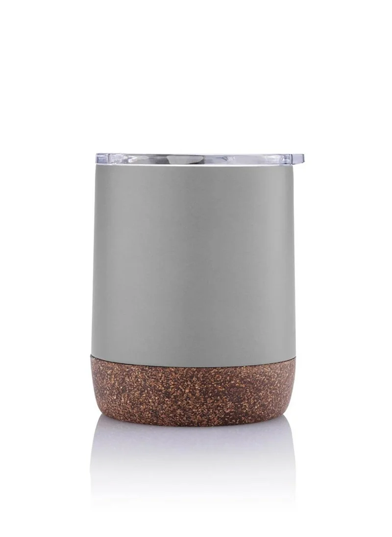 Hans Larsen GOUDA - Hans Larsen Vacuum Mug With Cork Base - Grey
