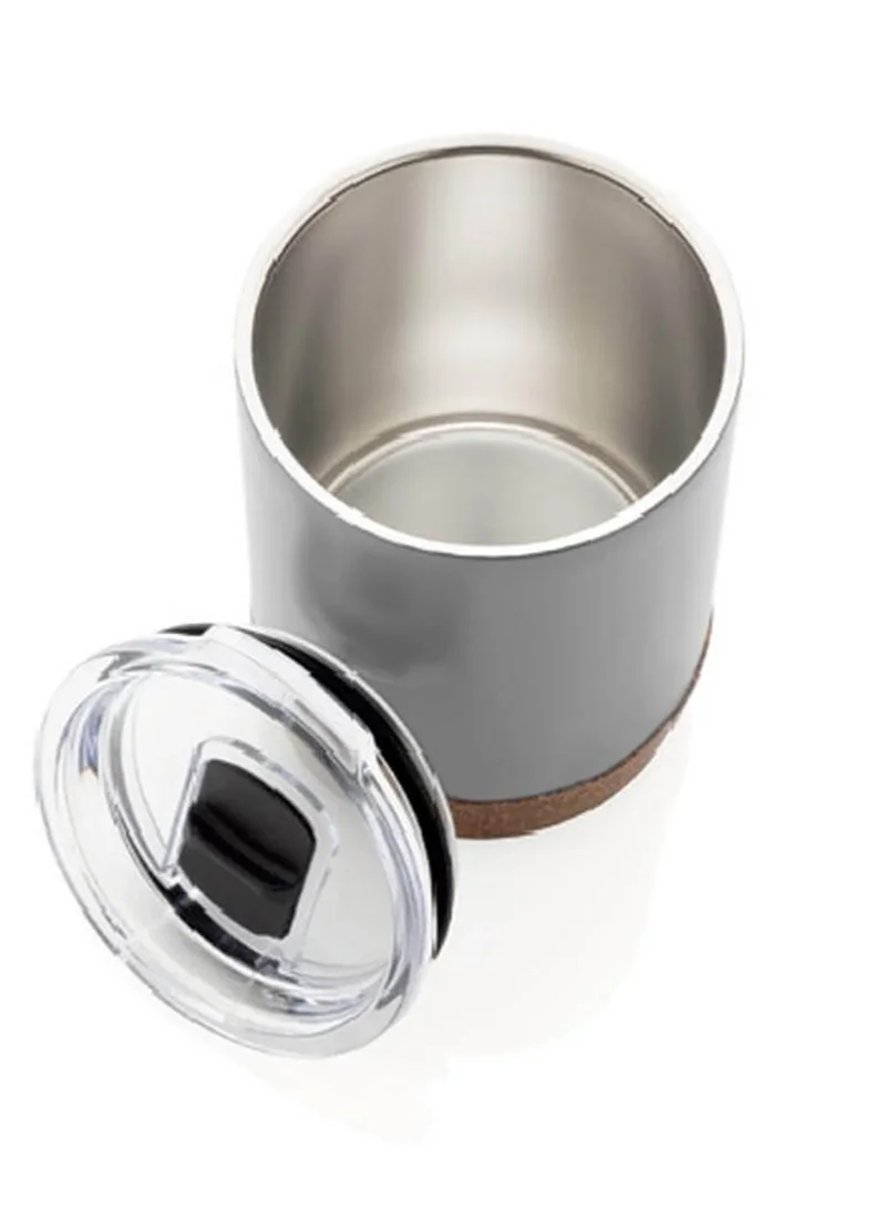 Hans Larsen GOUDA - Hans Larsen Vacuum Mug With Cork Base - Grey