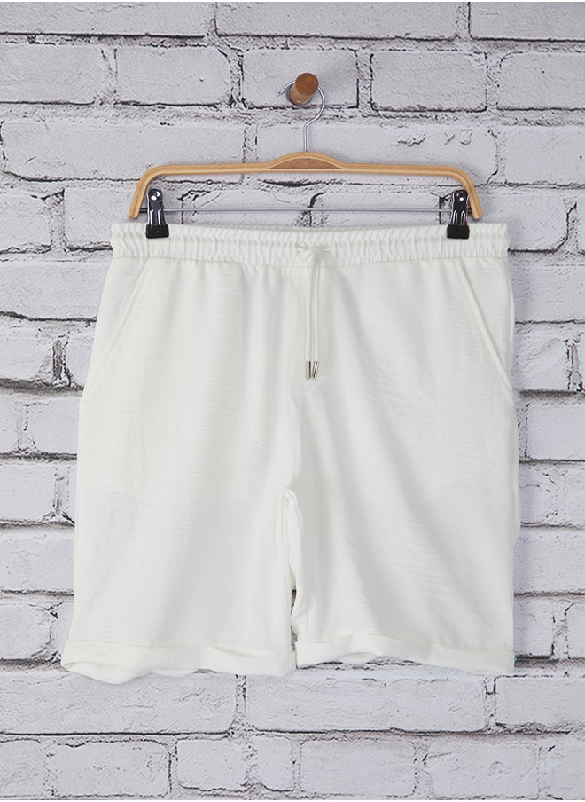 trendyol White Oversized Linen Look Flowing Summer House Shorts & Bermudas  - Image 5