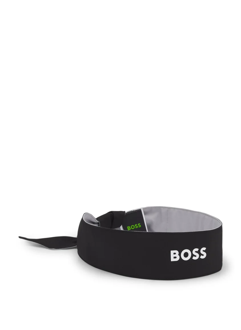 BOSS Sports headband in stretch twill with printed logo