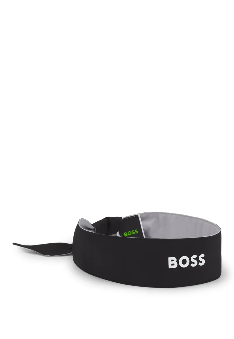 BOSS Sports headband in stretch twill with printed logo