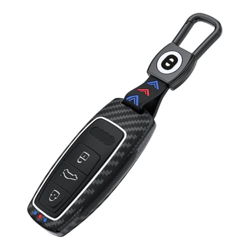 Keyzone ABS Key Cover for Audi A6, A7, A8, E-Tron Q8, SQ8, A3, Q7, S3, S6, SQ7, RS6, S7, RS7 Smart Key (Black) - Image 1