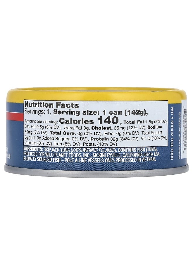 Wild Planet Wild Planet, Skipjack Wild Tuna, No Salt Added, 5 oz (142 g)  - Image 2