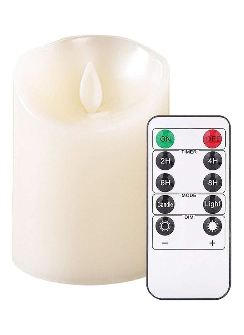 Rechargeable Electric LED Real Wax Candle Lights, Flameless and Warm White Plus LED Moving Wick Flickering Candle Lights with Remote Control
