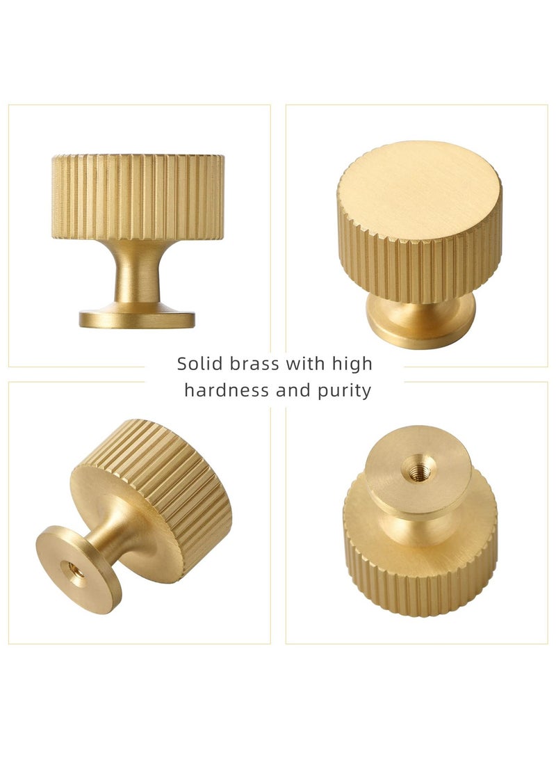 SOLARAE Solid Brass Cabinet Knob - Brush Gold Dresser Drawer Knob 2 Pack, Brass Handles for Bathroom Bedroom Closet Wardrobe,Furniture Hardware pulls - Image 3