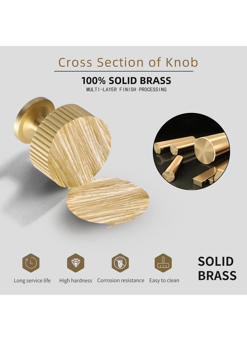 SOLARAE Solid Brass Cabinet Knob - Brush Gold Dresser Drawer Knob 2 Pack, Brass Handles for Bathroom Bedroom Closet Wardrobe,Furniture Hardware pulls - Image 4