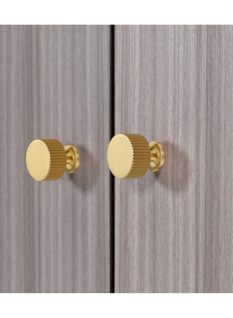SOLARAE Solid Brass Cabinet Knob - Brush Gold Dresser Drawer Knob 2 Pack, Brass Handles for Bathroom Bedroom Closet Wardrobe,Furniture Hardware pulls - Image 5