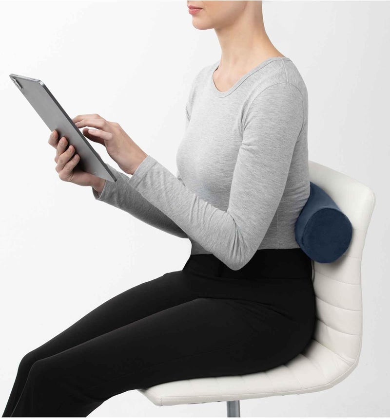 Brookstone Free Form Travel Pillow - Lightweight Flexible Memory Foam Travel Neck Pillow for Sleeping, Car, Airplane & Travel Support, Blue - Image 5