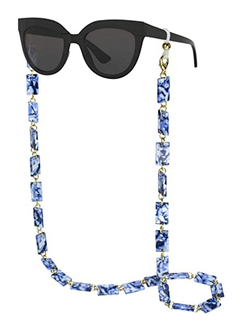 SYOSI Eyeglass Chain Fashion Eyewear Retainer Strap Holder Cord Sunglasses Holder Resin Necklace Face Covering Beaded Lanyard Mask Chain Neck Cord Strap for Women Not Included Glasses - Image 1