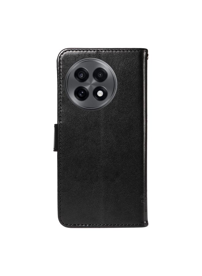 اس-توب جراب لهاتف OnePlus 13R Global من الجلد القابل للطي بنقشة شجرة وقطط - Image 3