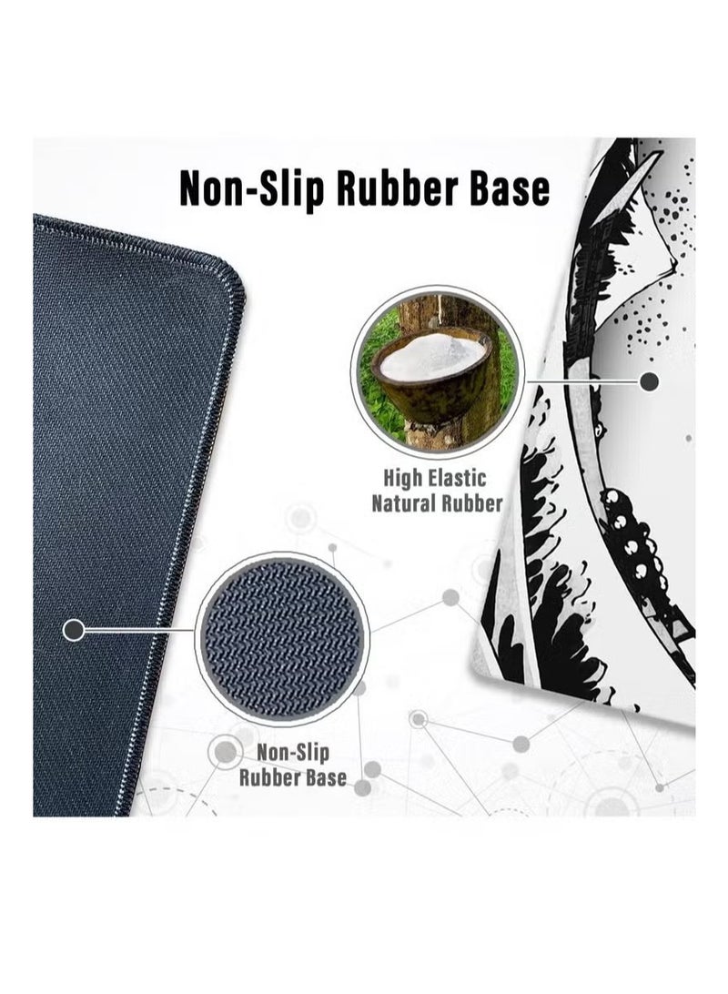 Beauenty Large Mouse Pad 900x400x3mm Extended Mouse Pad Non-Slip Rubber Base Gaming Mouse pad Office Mouse Mat Smooth Cloth Surface Desk Mat Keyboard Pads for Computers (black and white) - Image 4