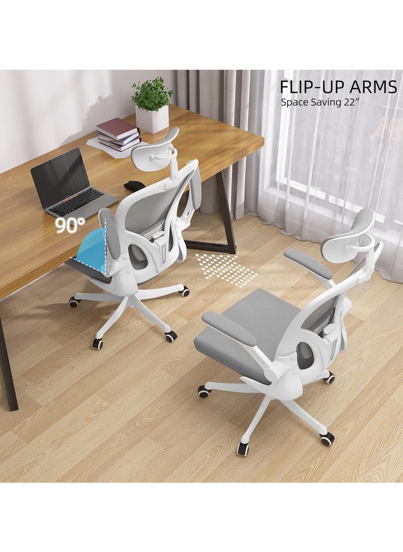 Generic - Ergonomic Office Chair, Breathable Mesh Computer Chair, Swivel Computer Task Chair, High Back Desk Chair with Wheels, Flip-up Armrests and Lumbar Support, for Office Study Room Bedroom - Image 1