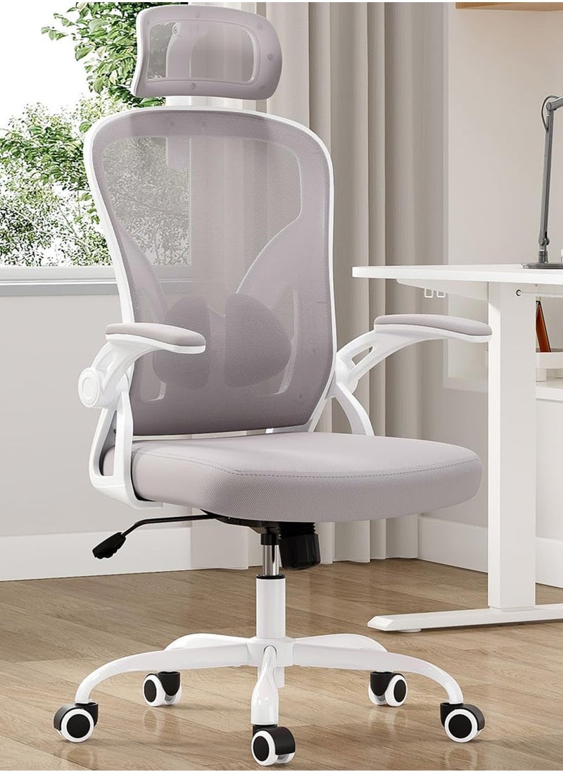 Generic - Ergonomic Office Chair, Breathable Mesh Computer Chair, Swivel Computer Task Chair, High Back Desk Chair with Wheels, Flip-up Armrests and Lumbar Support, for Office Study Room Bedroom - Image 1