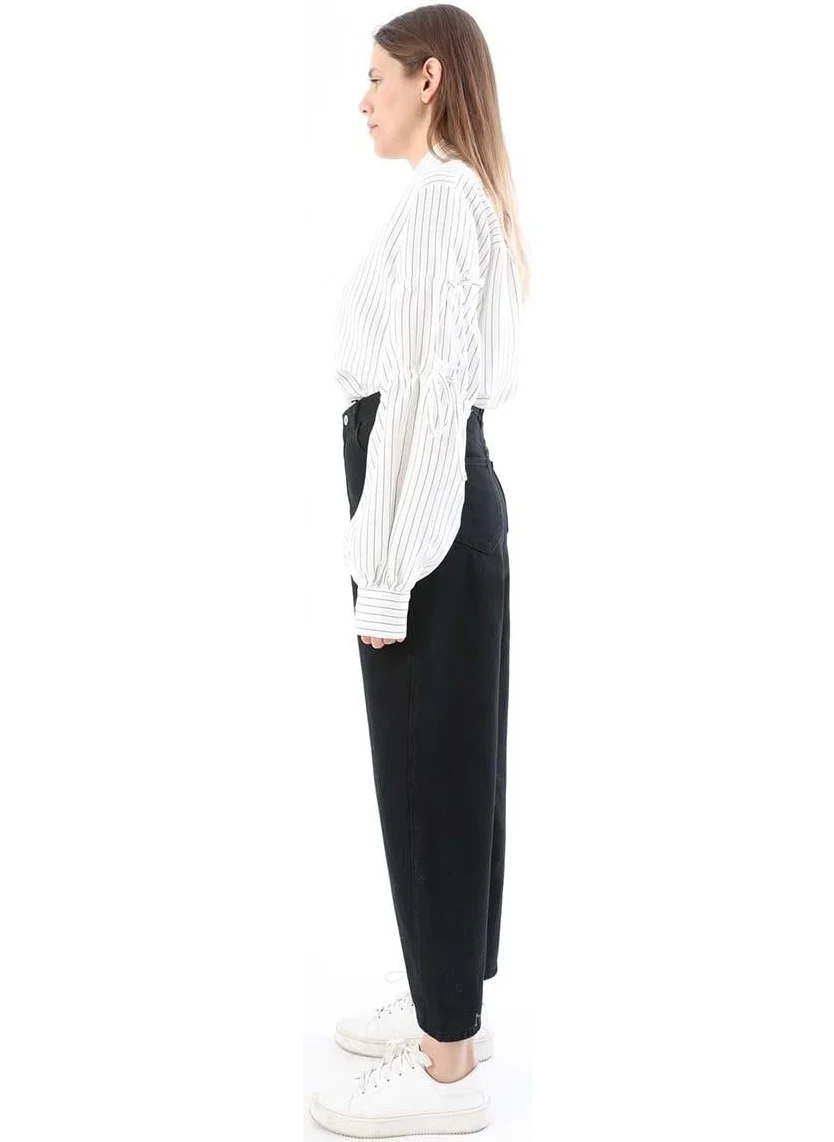 Allday BLACK-100% Cotton Slouchy Pants