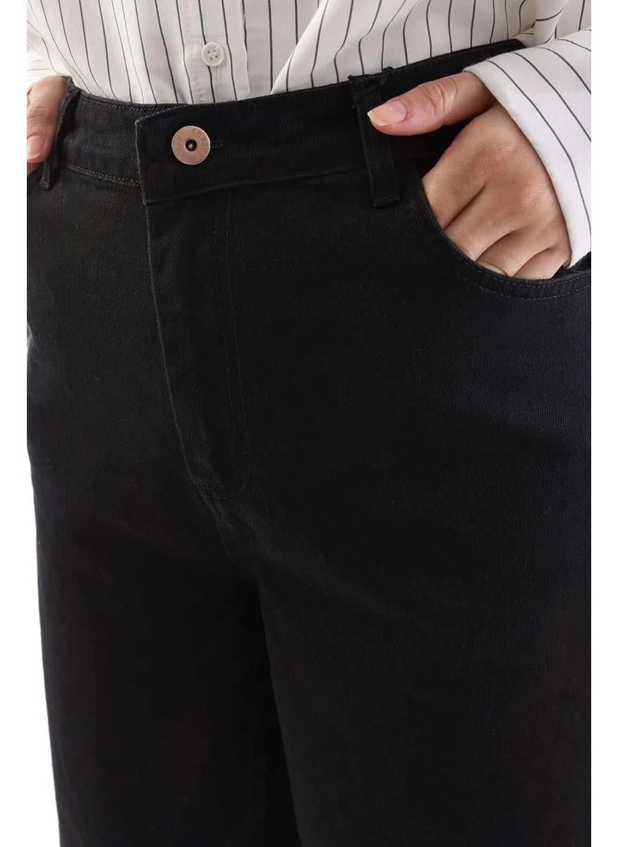Allday BLACK-100% Cotton Slouchy Pants