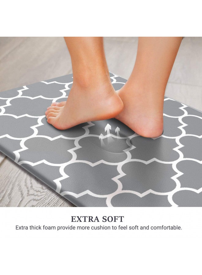 WISELIFE Kitchen Mat, Cushioned Anti-Fatigue 17.3"x 59" Waterproof Non-Slip Heavy Duty Ergonomic Comfort Rugs for Floor Home, Office, Sink, Laundry, Grey - Image 2