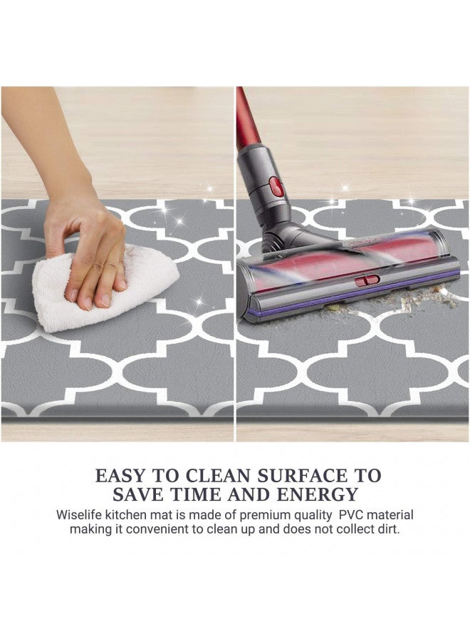 WISELIFE Kitchen Mat, Cushioned Anti-Fatigue 17.3"x 59" Waterproof Non-Slip Heavy Duty Ergonomic Comfort Rugs for Floor Home, Office, Sink, Laundry, Grey - Image 4