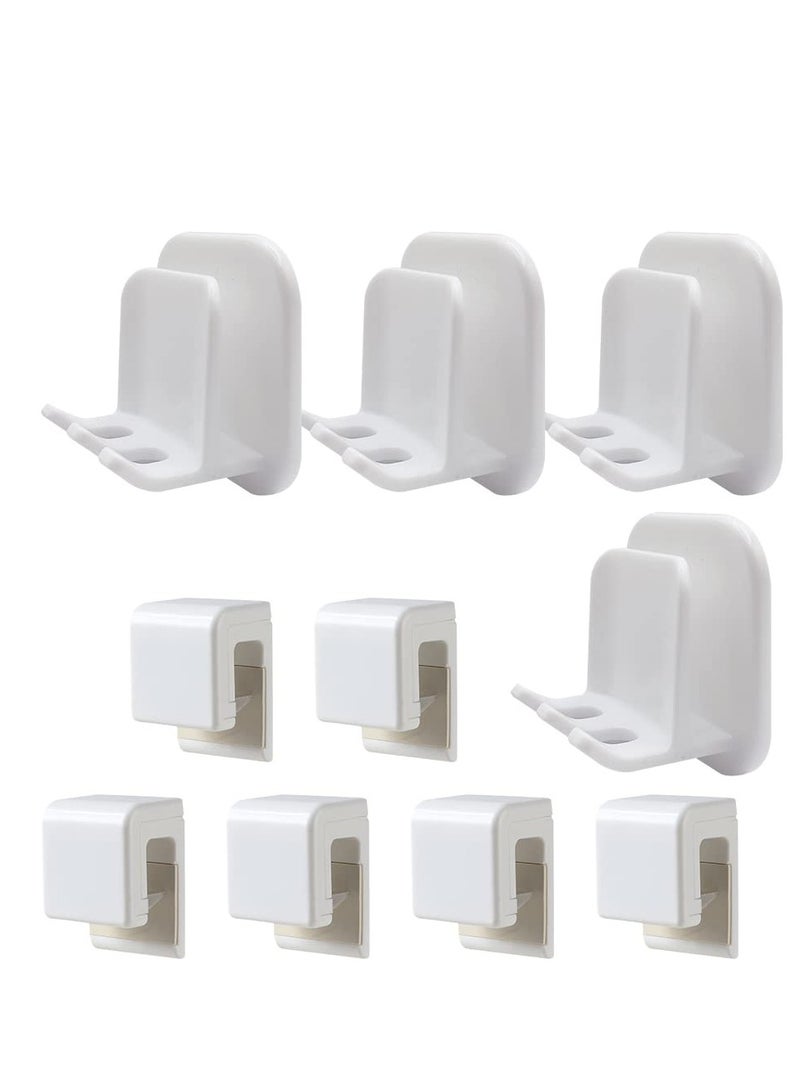 Excefore Wall toothbrush holders Set, 4 Pcs Multi Function Razor Holder, Plug Hooks, 6 Pcs Self Adhesive Toothpaste Clips, Easy Install, Durable, for Bathroom, Kitchen - Image 1