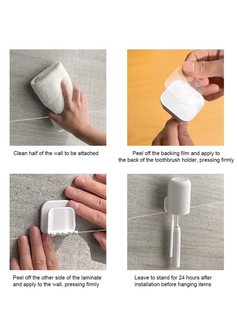 Excefore Wall toothbrush holders Set, 4 Pcs Multi Function Razor Holder, Plug Hooks, 6 Pcs Self Adhesive Toothpaste Clips, Easy Install, Durable, for Bathroom, Kitchen - Image 2