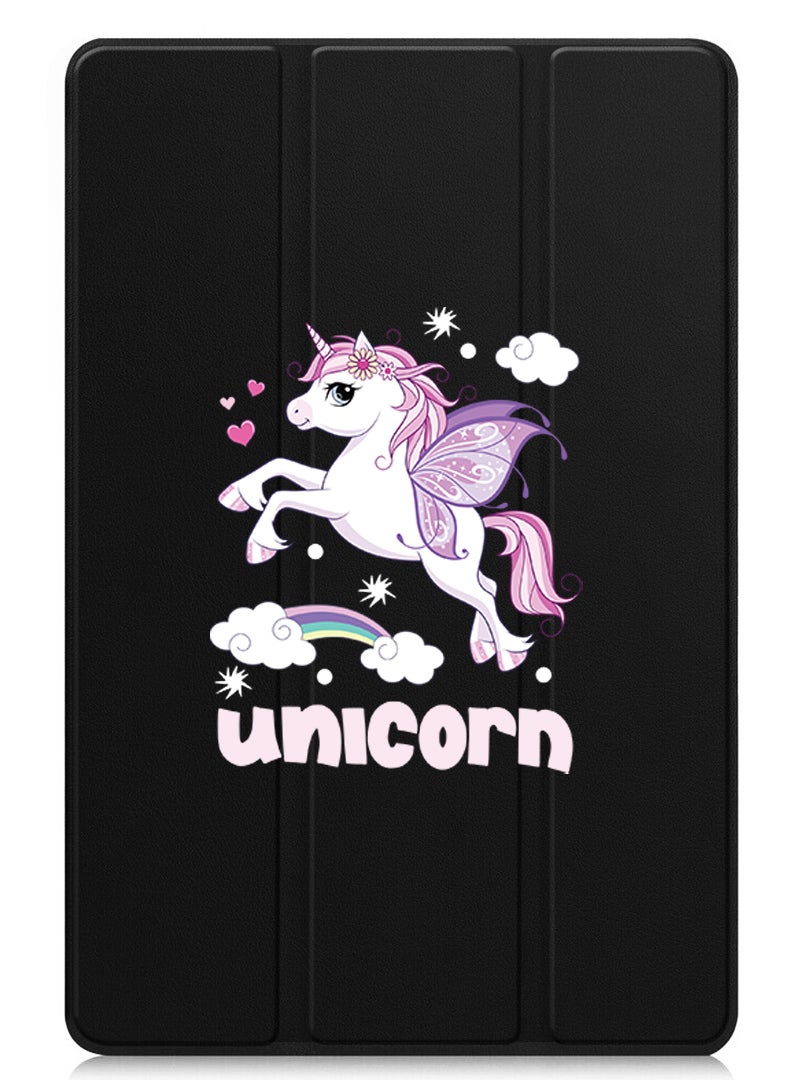 Theodor Protective Flip Case For Apple iPad Air 11 (2024) With Trifold Stand Auto Wake Sleep Shockproof Cover Unicorn - Image 1