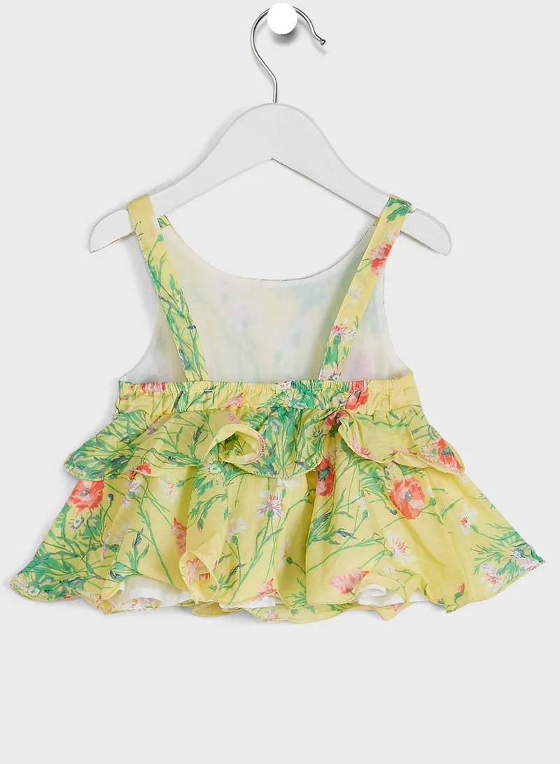 Nautinati Floral Printed Layered Top With Shorts