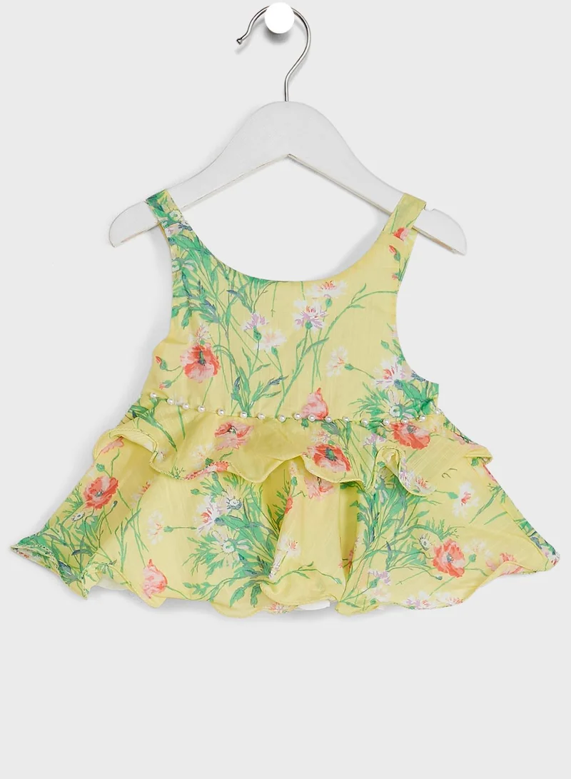 Nautinati Floral Printed Layered Top With Shorts