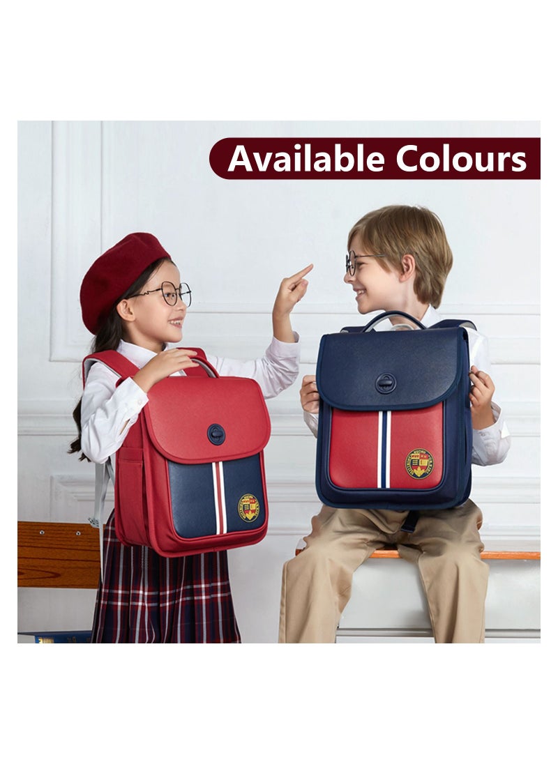 Nohoo Nohoo Preppy Spine Protection Horizontal School Backpack for 0-5 Grade Primary Students - Red  - Image 2